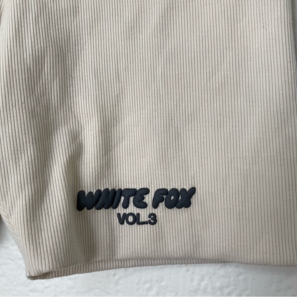 White Fox Offstage Ribbed Bike Shorts in Vanilla, Size S - Picture 6 of 6